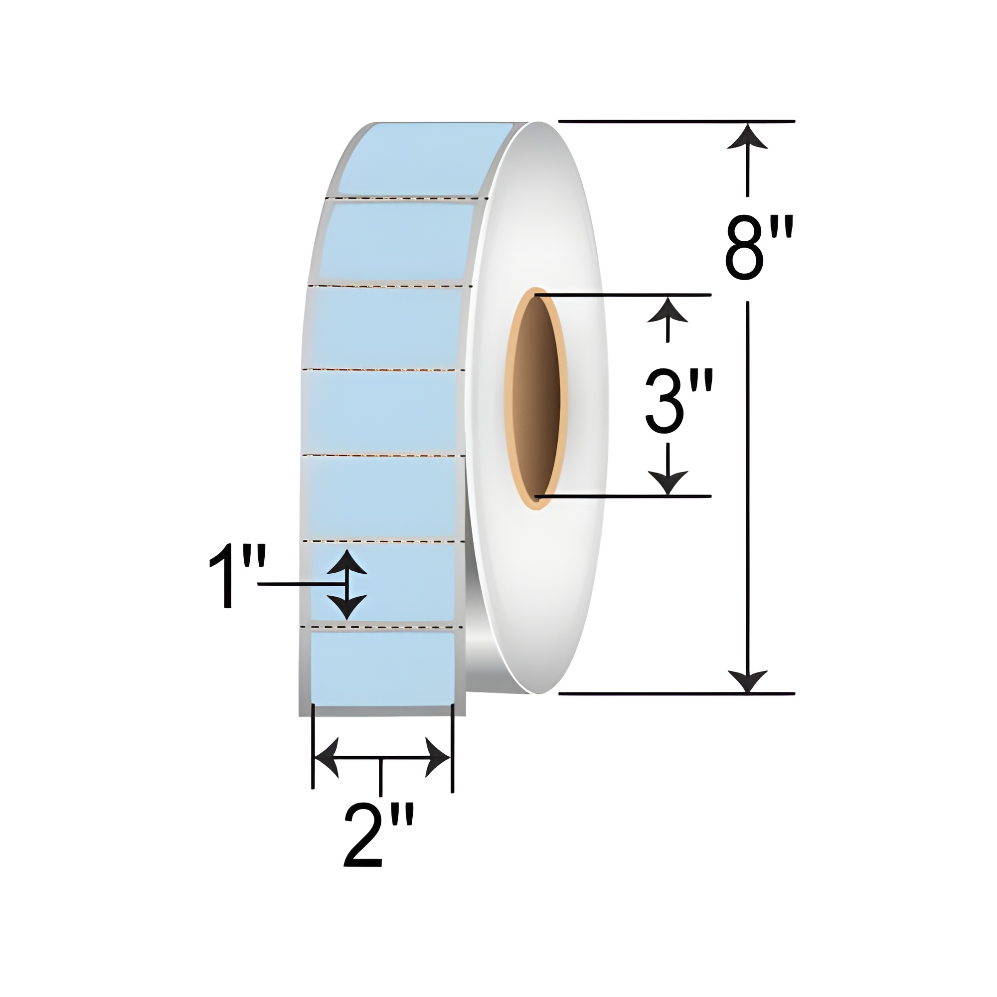 Barcodefactory 2x1  TT Label [Perforated, Blue] RFC-2-1-5500-BL