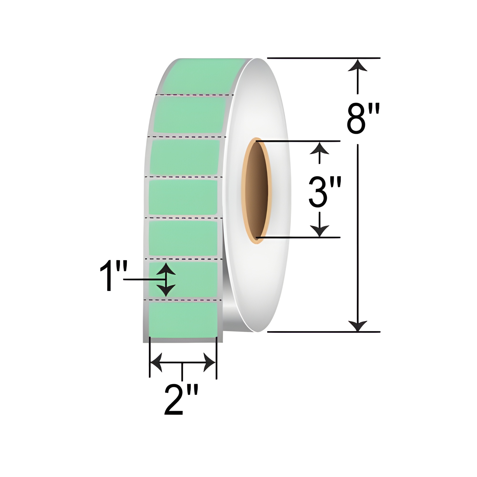 Barcodefactory 2x1  TT Label [Perforated, Green] RFC-2-1-5500-GR
