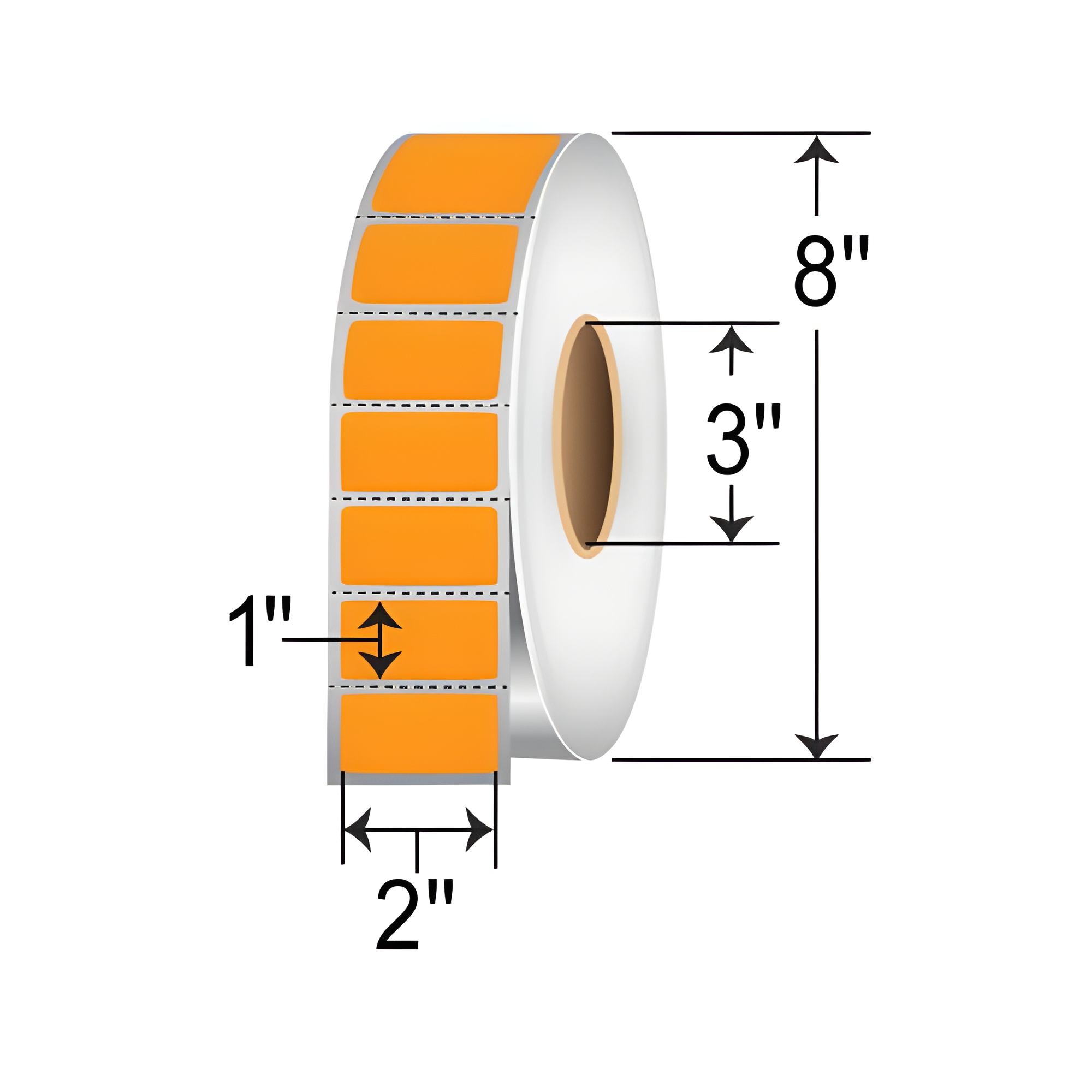 Barcodefactory 2x1  TT Label [Perforated, Orange] RFC-2-1-5500-OR