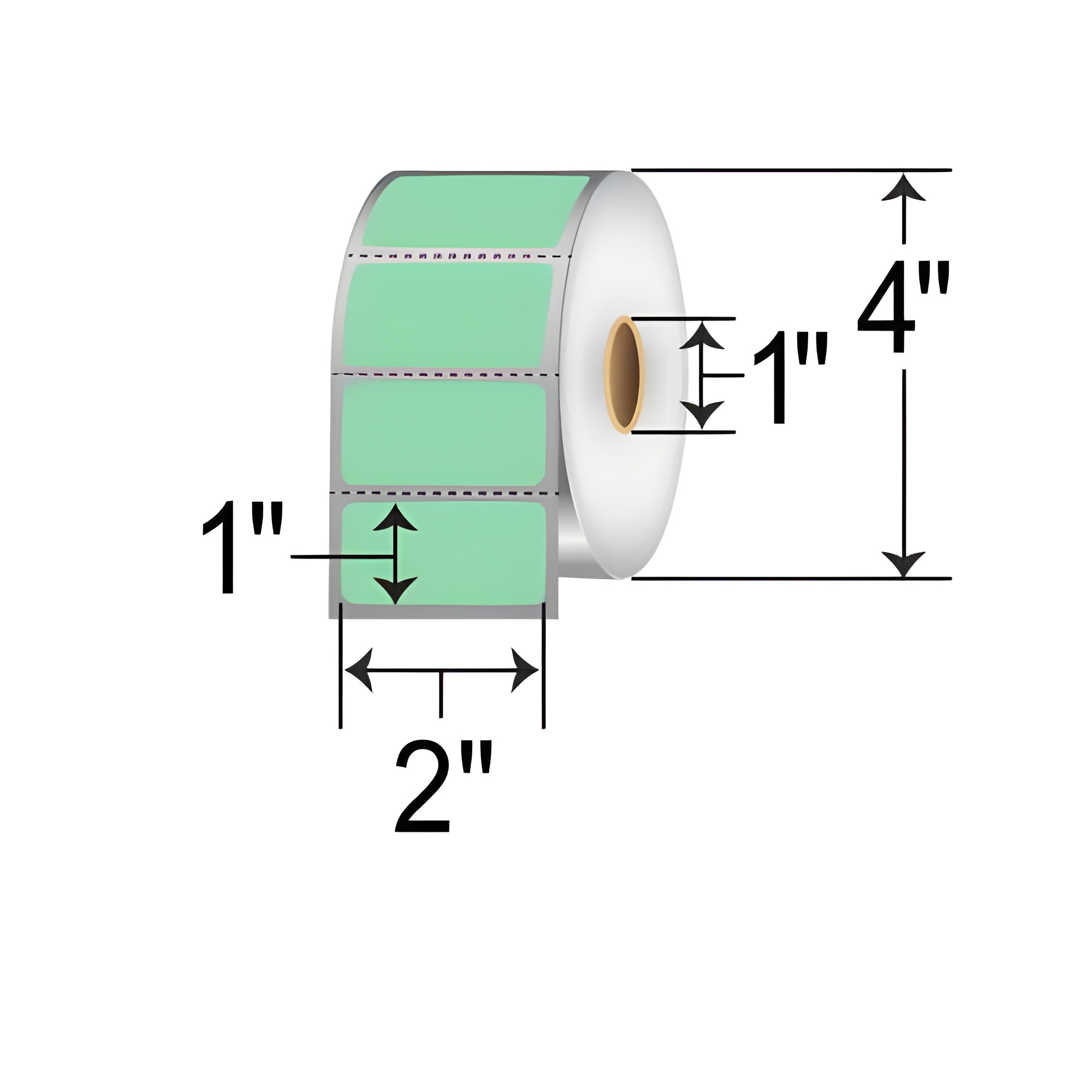 Barcodefactory 2x1  DT Label [Perforated, Green] RD-2-1-1375-GR