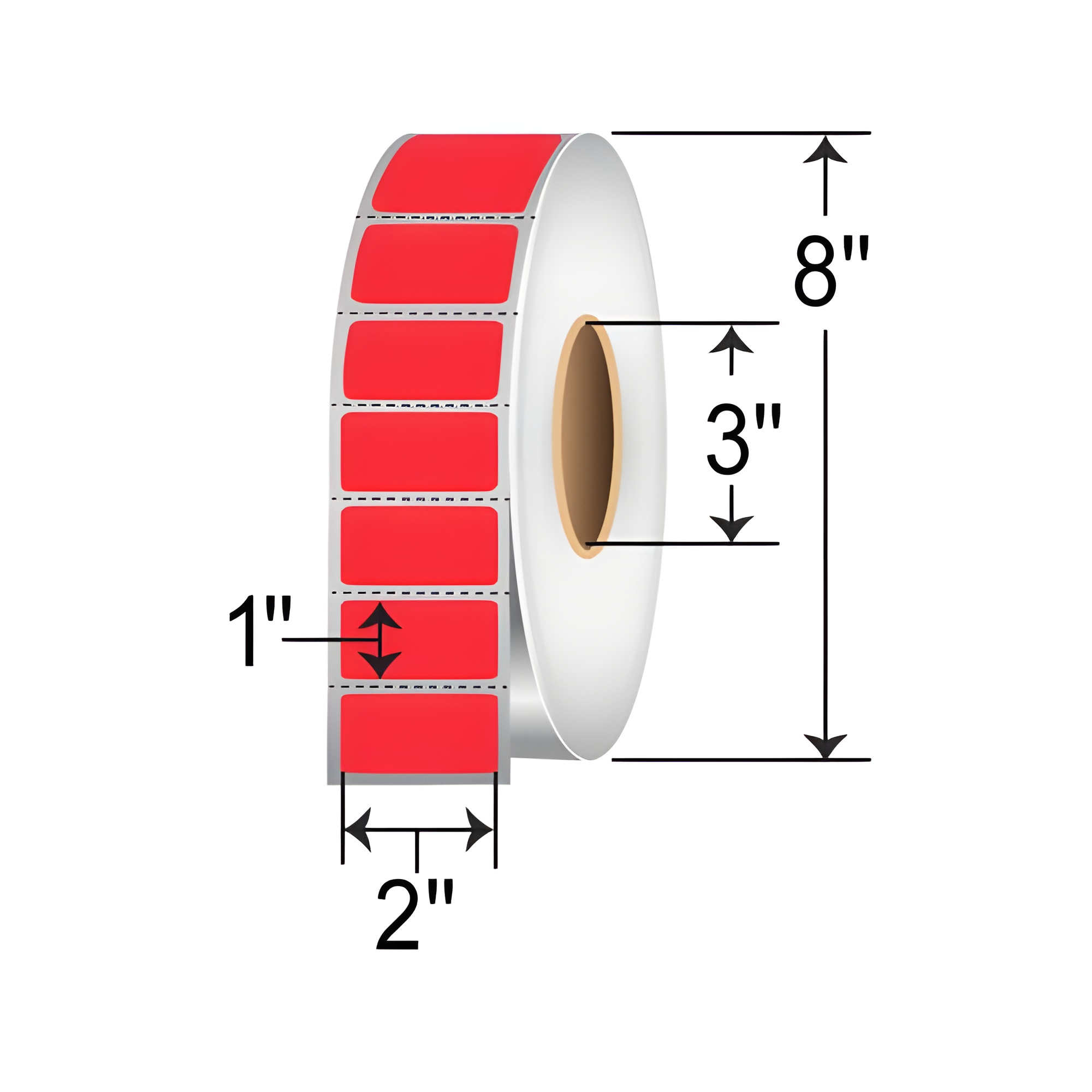 Barcodefactory 2x1  TT Label [Perforated, Red] RFC-2-1-5500-RD