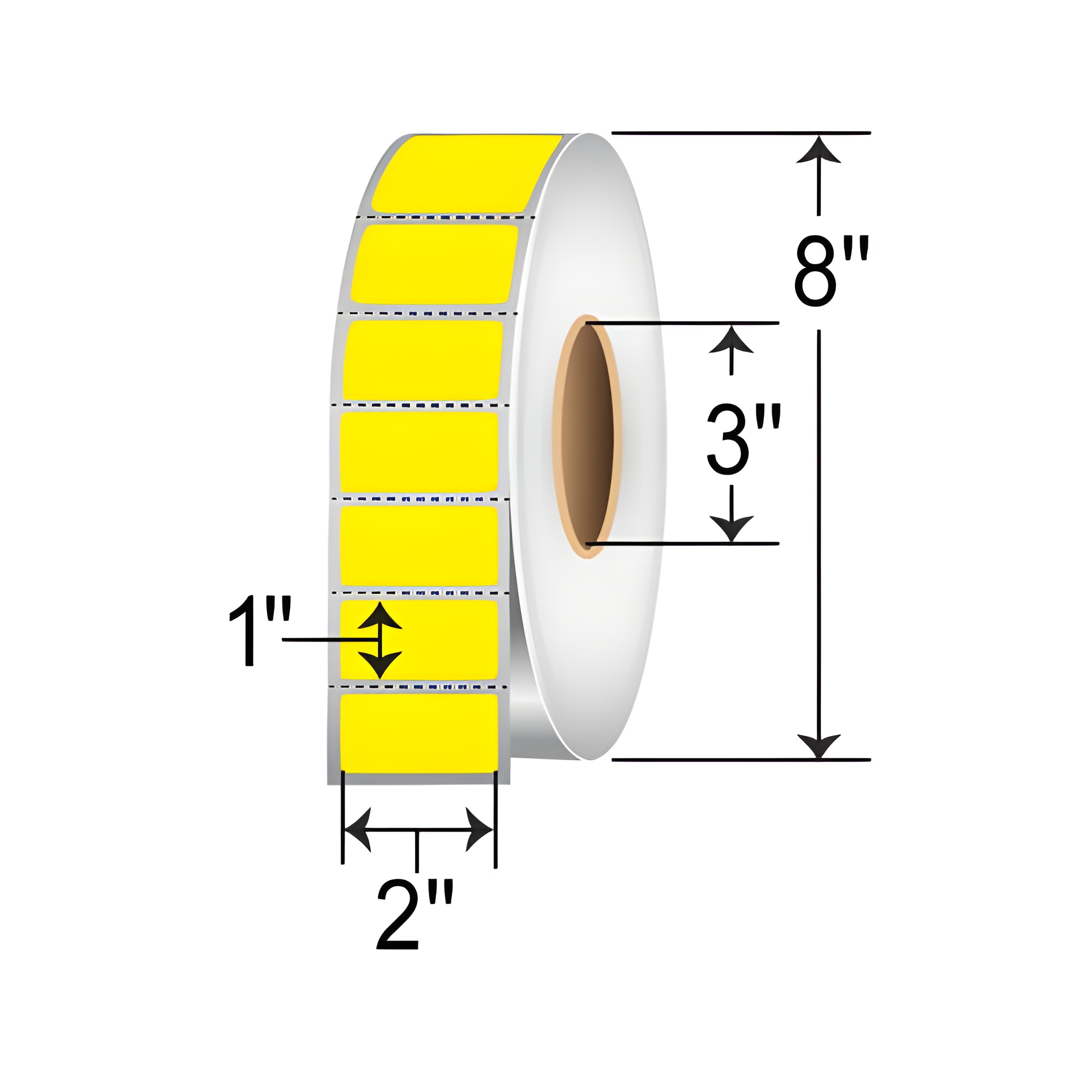 Barcodefactory 2x1  TT Label [Perforated, Yellow] RFC-2-1-5500-YL