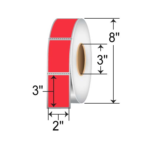 Barcodefactory 2x3  TT Label [Perforated, Red] RFC-2-3-1900-RD