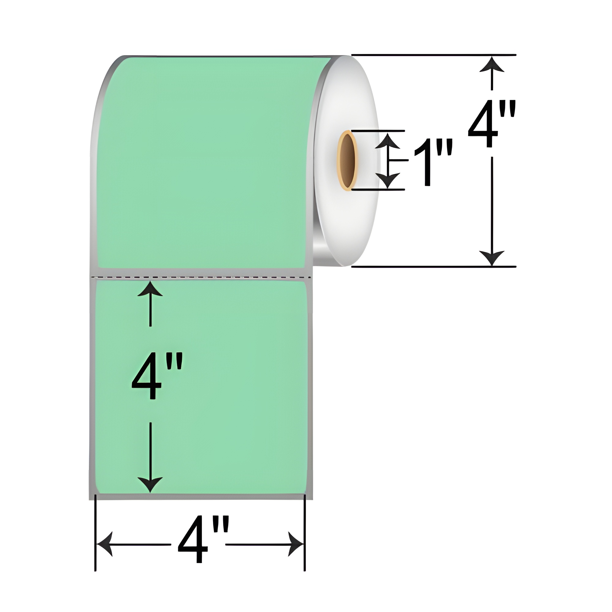 Barcodefactory 4x4  DT Label [Perforated, Green] RD-4-4-380-GR