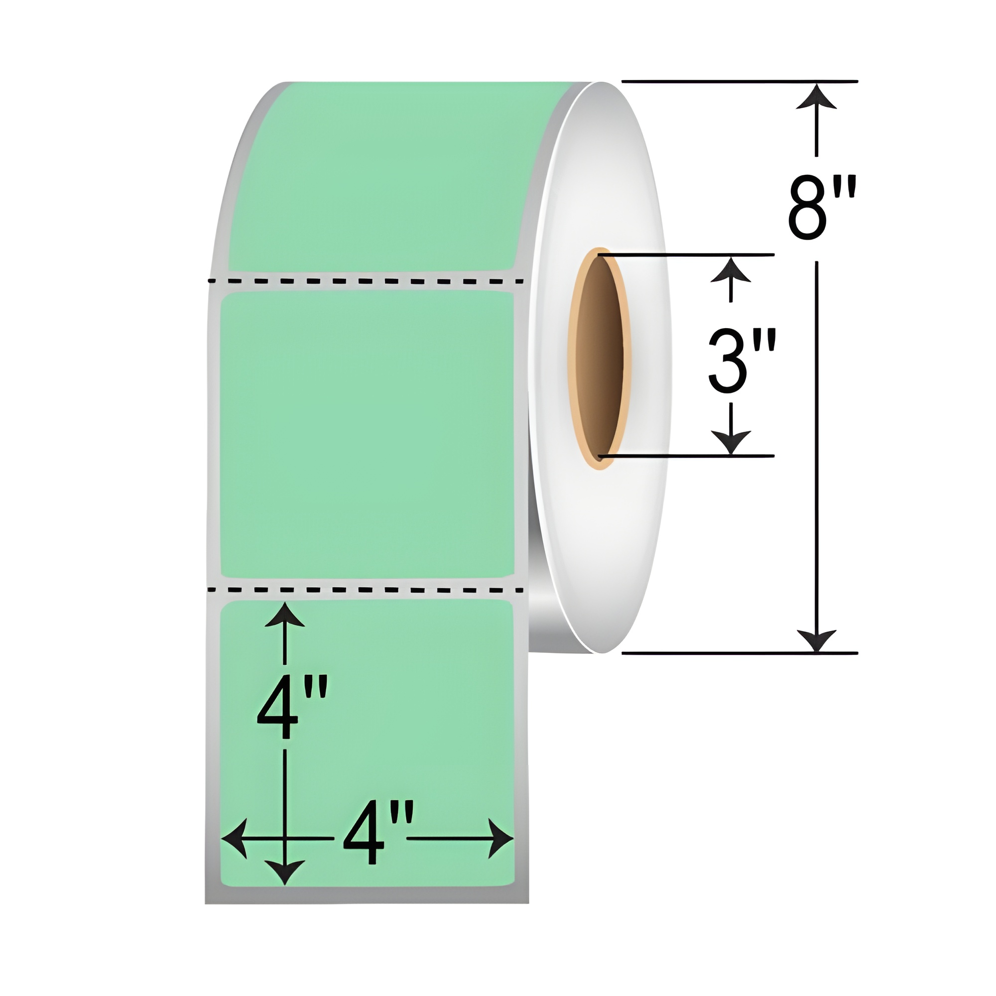 Barcodefactory 4x4  TT Label [Perforated, Green] RFC-4-4-1500-GR