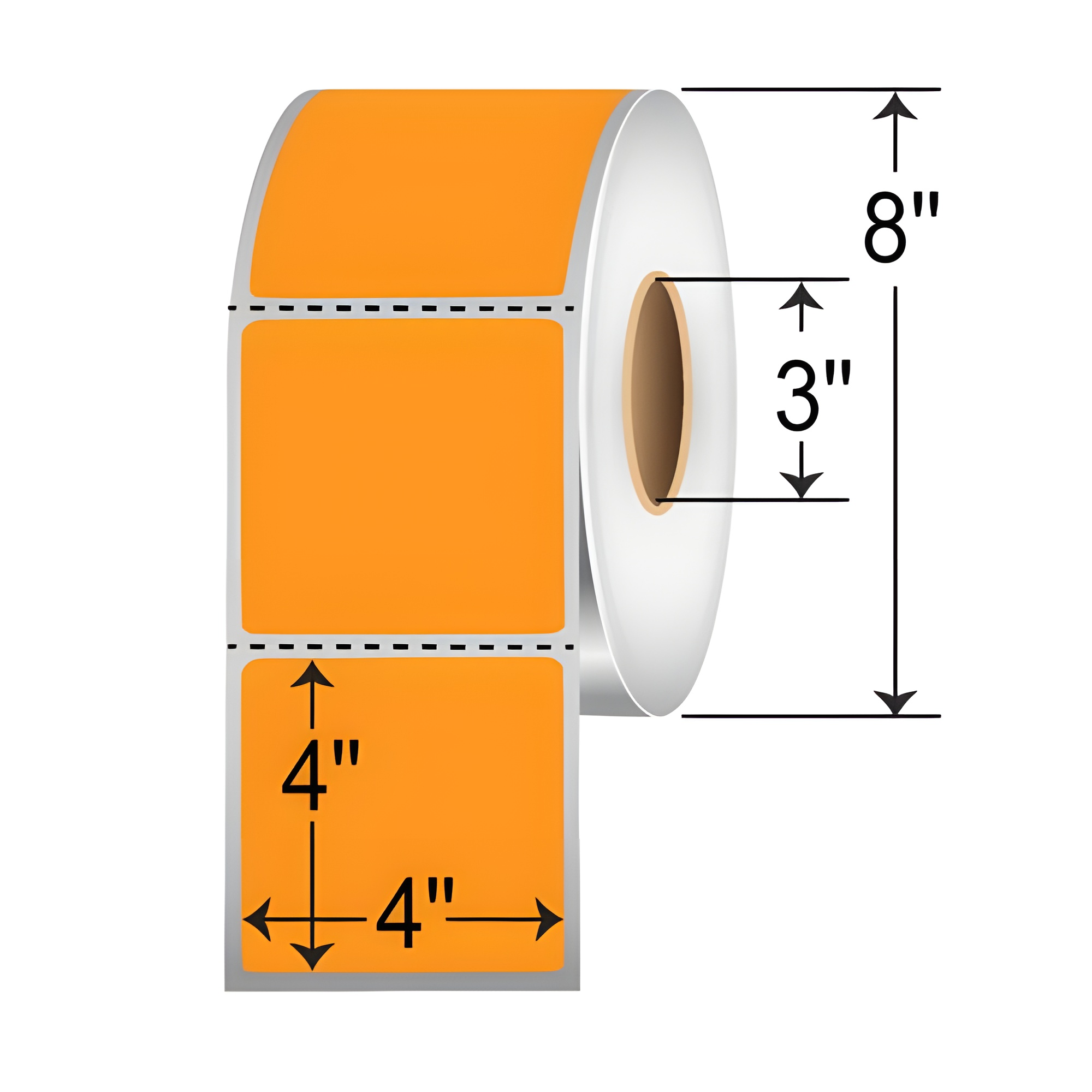 Barcodefactory 4x4  TT Label [Perforated, Orange] RFC-4-4-1500-OR