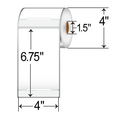 Barcodefactory 4x6.75  DT Label [Perforated] RPS-4-675-250-15