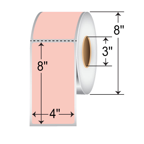 Barcodefactory 4x8  TT Label [Perforated, Pink] RFC-4-8-750-PK