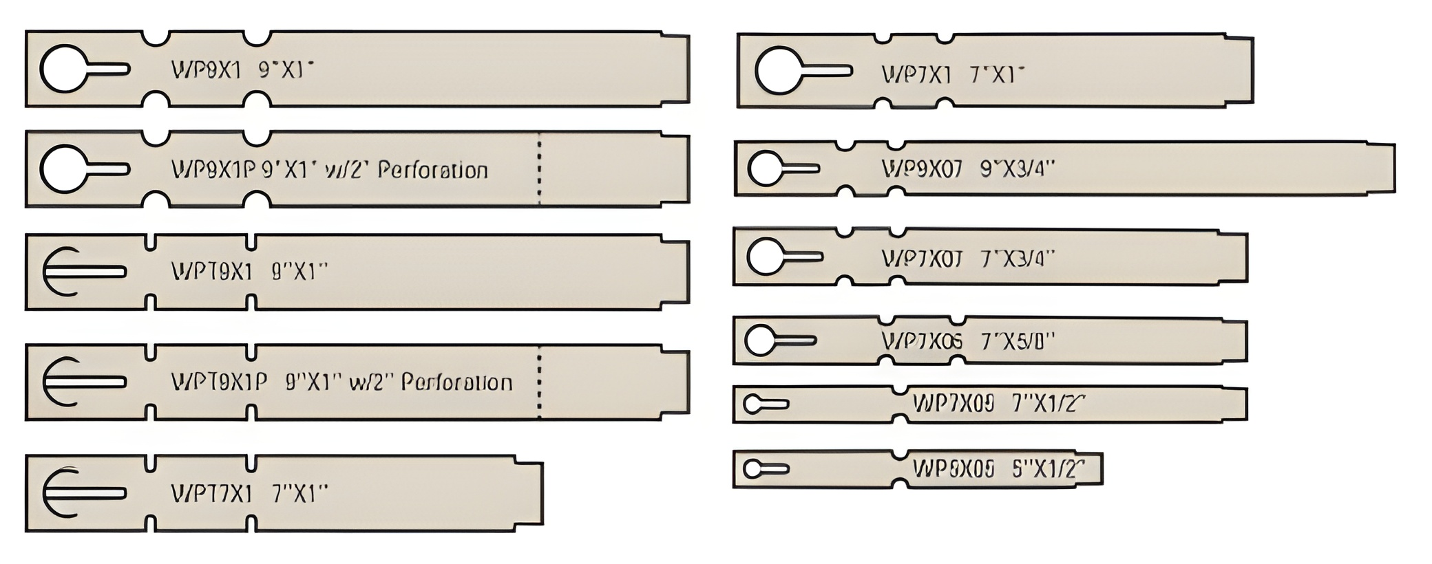 tree wrap tag sizes