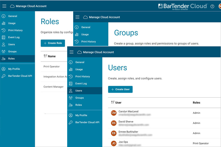 Bartender Cloud Roles Groups Users