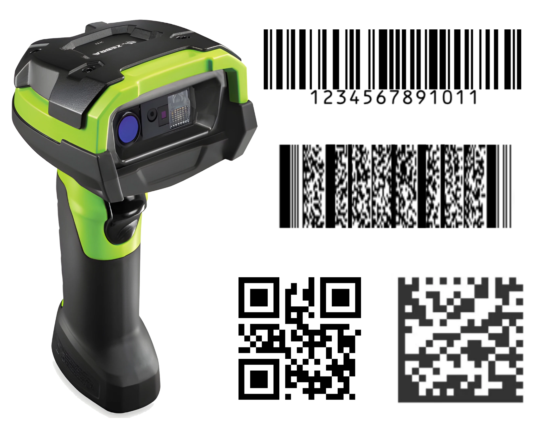 2D area imager barcode scanner and supported barcode types