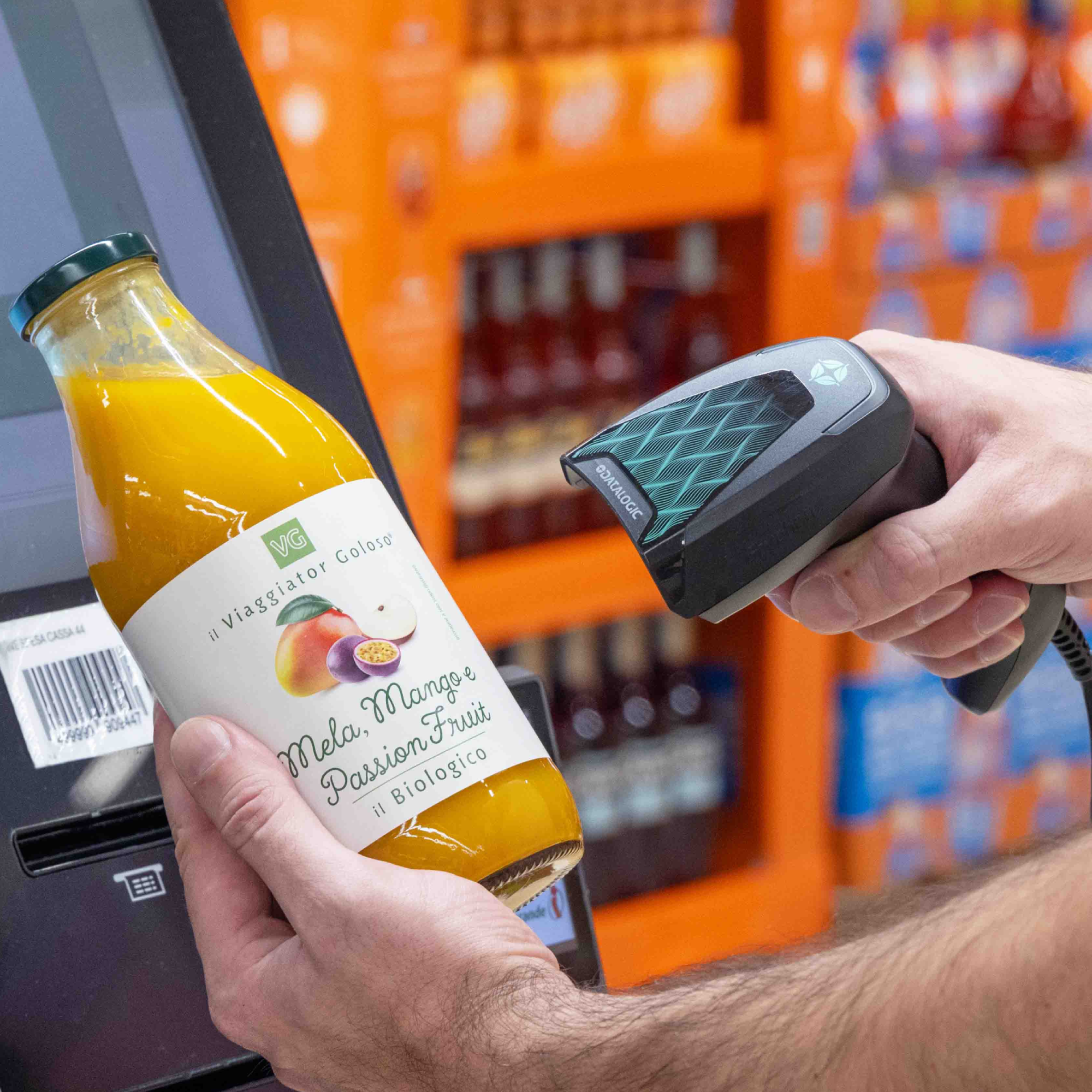 Barcode scanner at a point of sale checkout station