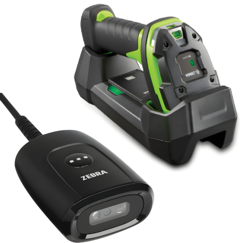 Corded and cordless handheld barcode scanners
