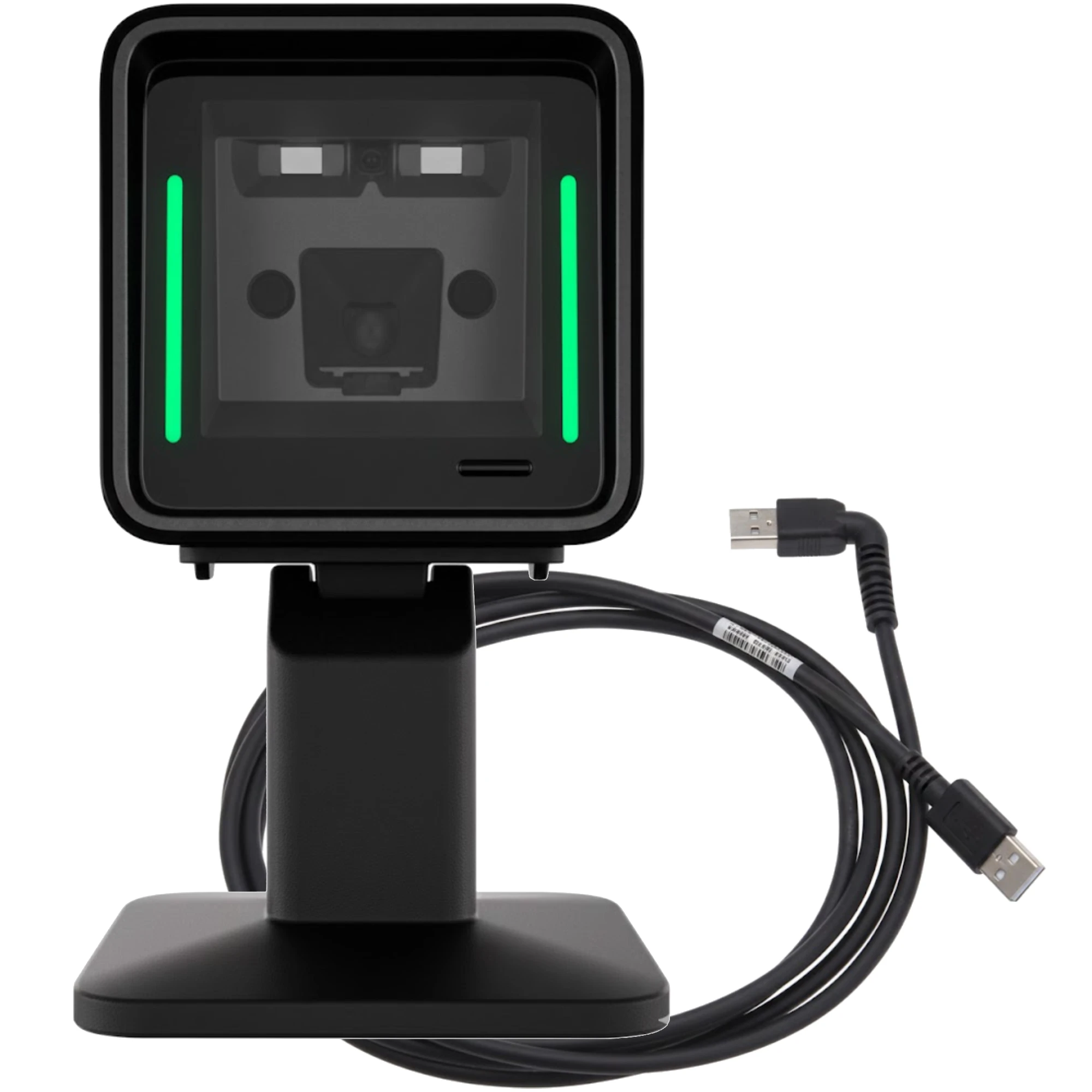 Corded barcode scanner for a space-conscious POS station