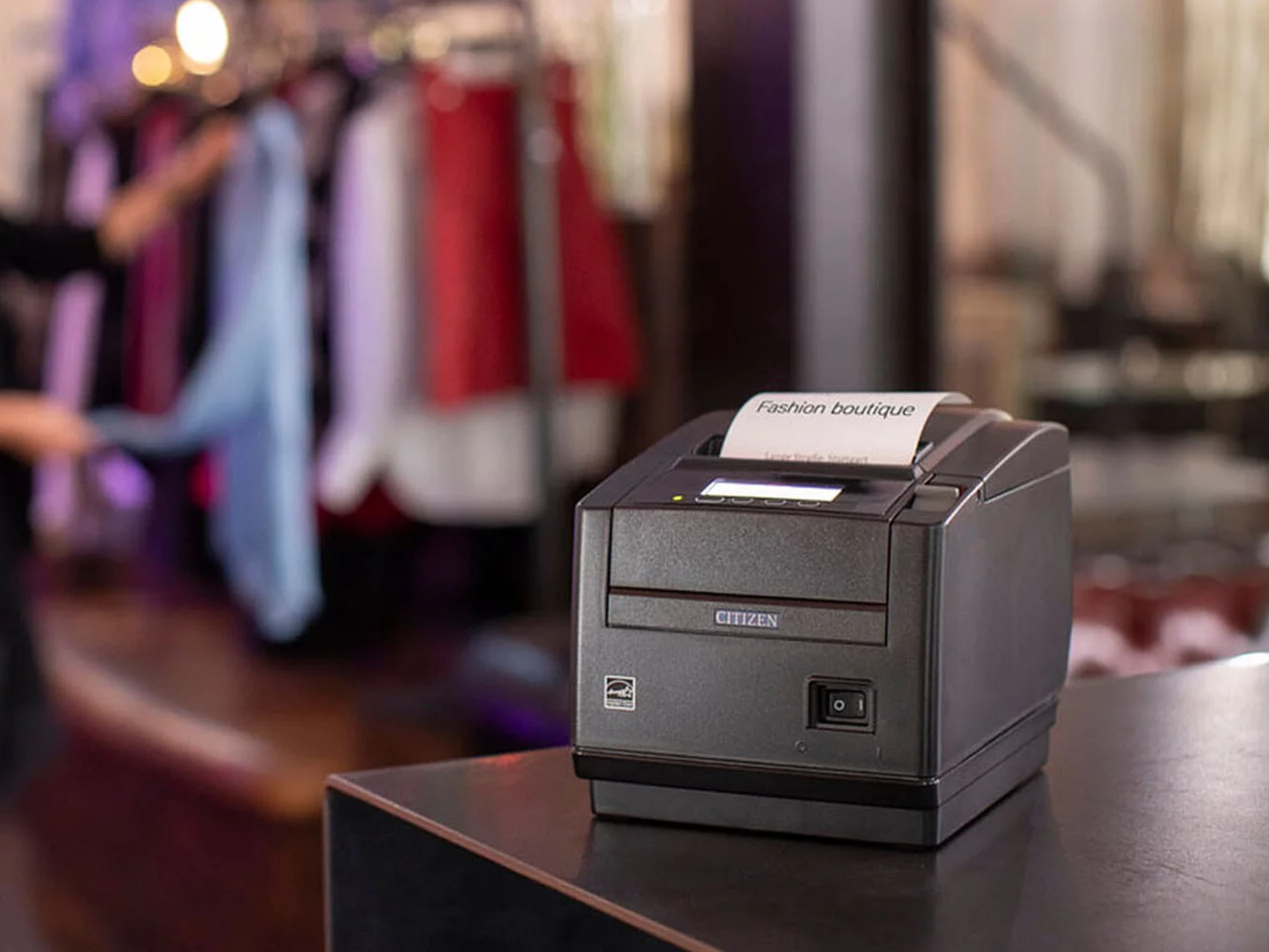 Point-of-sale workstation with receipt printer and checkout equipment