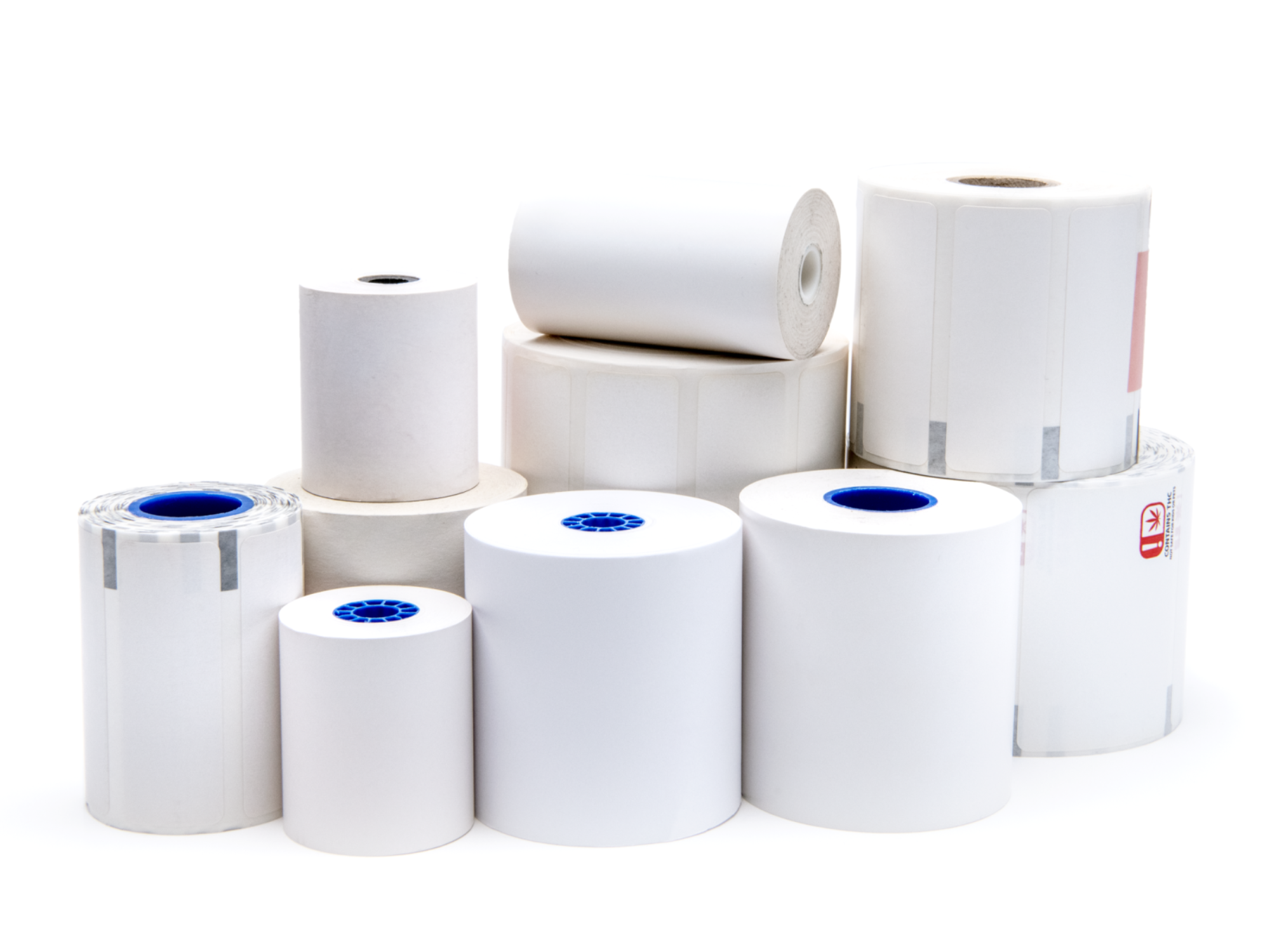 Receipt paper rolls in different sizes