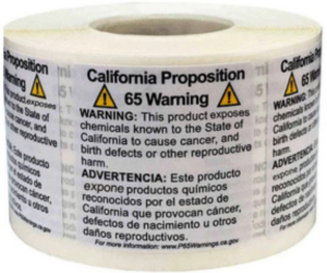 Prop 65 Labels for Regulatory Compliance