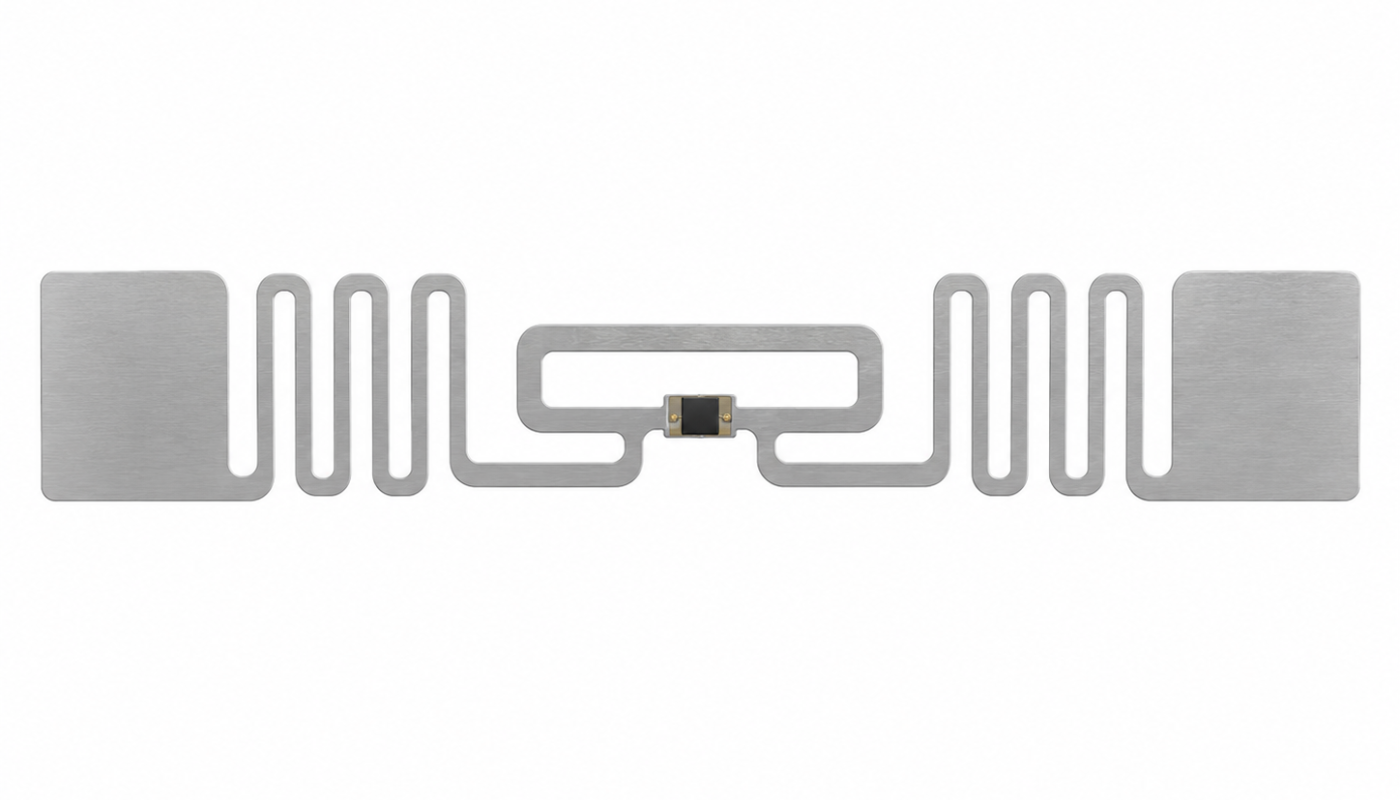 UHF RFID inlay antenna and chip