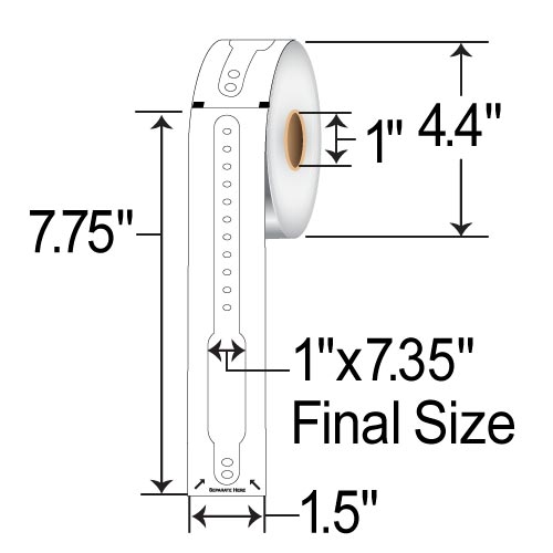 SATO 0.79x7.32 Wristbands [0.625x2.25 Printable Area, Infant] 60S121001